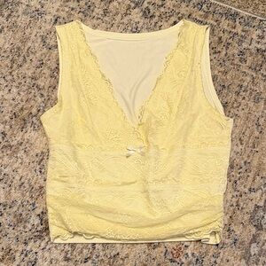 Cider Yellow Lace Tank Top